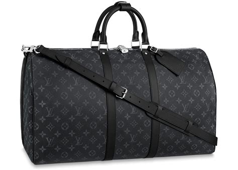 louis vuitton keepall 55 black replica|louis vuitton keepall 55 bandouliere.